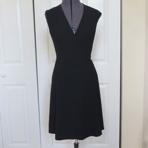 Theory Black Wool Blend Fit and Flare Work Dress, Size 2